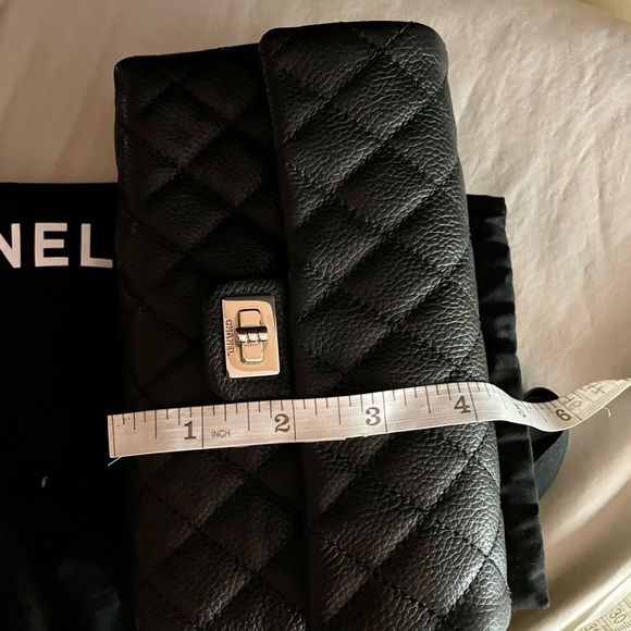 🚨SOLD🚨CHANEL 2.55 Reissue Flap Belt Bag Clutch Quilted Black Caviar Leather - Picture 14 of 14